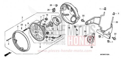 HEADLIGHT (1) CB500Y de 2000